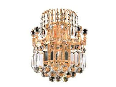 Elegant Lighting Corona 12" Tall Gold Clear Crystal Wall Sconce EG8949W12G