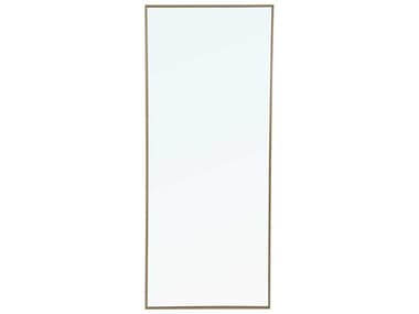 Elegant Lighting Eternity Brass 30''W x 72''H Rectangular Wall Mirror EGMR4085BR