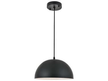 Elegant Lighting Forte 11" 1-Light Black Dome Mini Pendant EGLD4022D12
