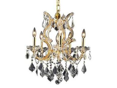Elegant Lighting Maria Theresa Royal Cut Gold & Crystal Six-Light 20'' Wide Chandelier EG2800D20G