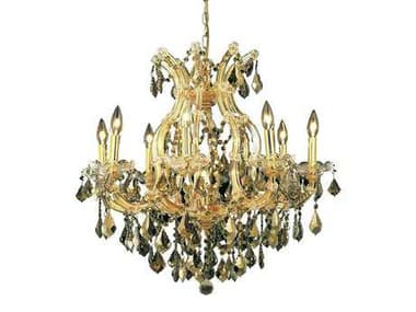 Elegant Lighting Maria Theresa 26" Wide 9-Light Gold Crystal Candelabra Chandelier EG2800D26GGT