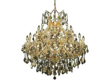 Elegant Lighting Maria Theresa 36" Wide 24-Light Gold Crystal Candelabra Tiered Chandelier EG2800D36GGT