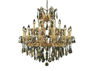 Elegant Lighting Maria Theresa 30" Wide 19-Light Gold Crystal Candelabra Tiered Chandelier EG2801D30GGT