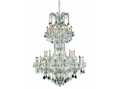 Elegant Lighting Maria Theresa 46" Wide 36-Light Chrome Clear Crystal Candelabra Chandelier EG2800D46C