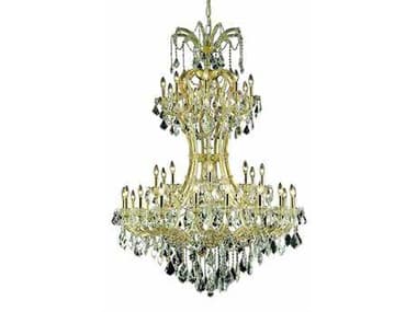 Elegant Lighting Maria Theresa 46" Wide 36-Light Gold Clear Crystal Candelabra Tiered Chandelier EG2800D46G