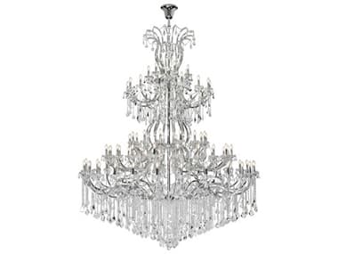 Elegant Lighting Maria Theresa 96" Wide 84-Light Chrome Clear Crystal Glass Candelabra Tiered Chandelier EG2800G120C