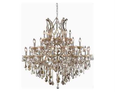 Elegant Lighting Maria Theresa Golden Teak 44 Wide Large Chandelier EG2800G44GTGT
