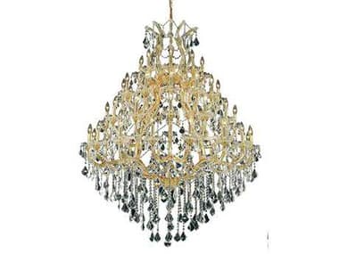 Elegant Lighting Maria Theresa 46" Wide 49-Light Gold Clear Crystal Candelabra Tiered Chandelier EG2800G46G