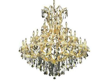 Elegant Lighting Maria Theresa 52" Wide 41-Light Gold Crystal Candelabra Tiered Chandelier EG2800G52GGT