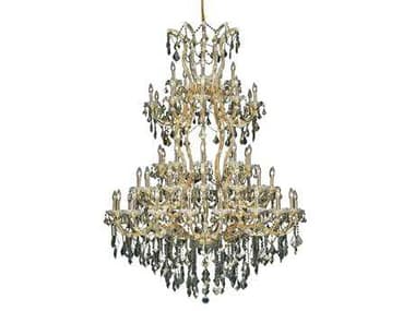 Elegant Lighting Maria Theresa 54" Wide 61-Light Gold Crystal Candelabra Tiered Chandelier EG2800G54GGT