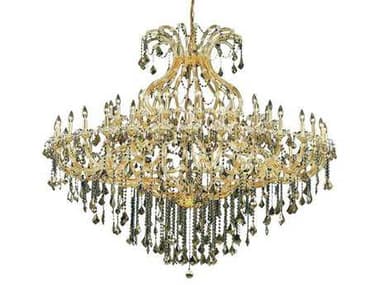Elegant Lighting Maria Theresa 72" Wide 49-Light Gold Clear Crystal Candelabra Tiered Chandelier EG2800G72G