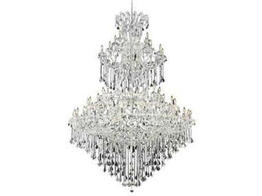 Elegant Lighting Maria Theresa 72" Wide 85-Light Chrome Clear Crystal Candelabra Tiered Chandelier EG2800G96C
