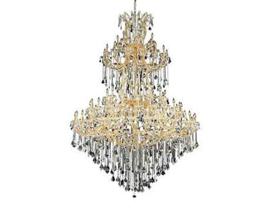 Elegant Lighting Maria Theresa 72" Wide 85-Light Gold Clear Crystal Candelabra Tiered Chandelier EG2800G96G