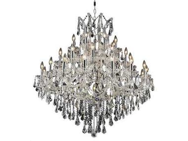 Elegant Lighting Maria Theresa 44" Wide 37-Light Chrome Clear Crystal Candelabra Tiered Chandelier EG2801G44C