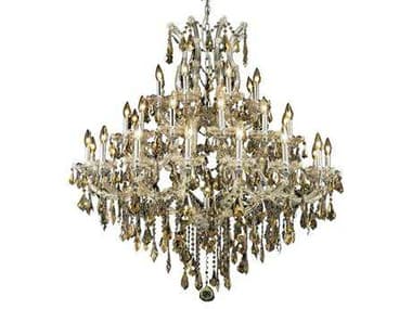 Elegant Lighting Maria Theresa 44" Wide 37-Light Chrome Gold Crystal Candelabra Tiered Chandelier EG2801G44CGT