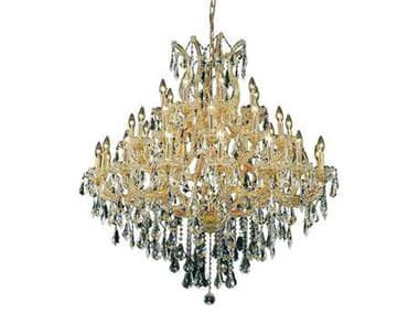 Elegant Lighting Maria Theresa 44" Wide 37-Light Gold Clear Crystal Candelabra Tiered Chandelier EG2801G44G