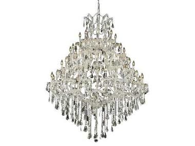Elegant Lighting Maria Theresa 46" Wide 49-Light Chrome Clear Crystal Candelabra Tiered Chandelier EG2801G46C
