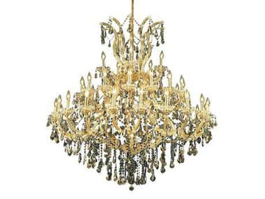 Elegant Lighting Maria Theresa 52" Wide 41-Light Gold Crystal Candelabra Tiered Chandelier EG2801G52GGT