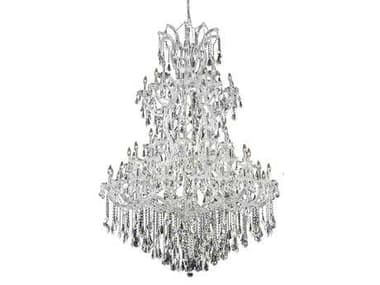 Elegant Lighting Maria Theresa 54" Wide 61-Light Chrome Clear Crystal Candelabra Tiered Chandelier EG2801G54C