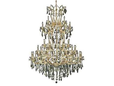 Elegant Lighting Maria Theresa 54" Wide 61-Light Gold Crystal Candelabra Tiered Chandelier EG2801G54GGT