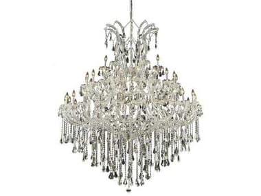 Elegant Lighting Maria Theresa 60" Wide 49-Light Chrome Clear Crystal Candelabra Tiered Chandelier EG2801G60C