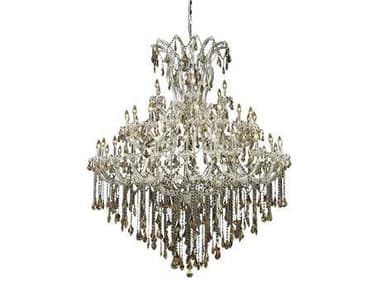 Elegant Lighting Maria Theresa Royal Cut Chrome & Golden Teak 49-Light 60'' Wide Grand Chandelier EG2801G60CGT