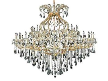 Elegant Lighting Maria Theresa 72" Wide 49-Light Gold Clear Crystal Candelabra Tiered Chandelier EG2801G72G