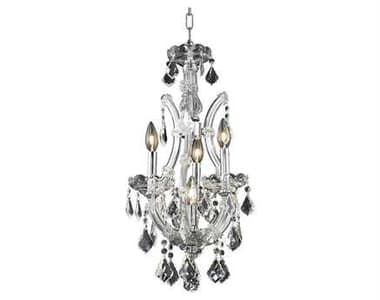 Elegant Lighting Maria Theresa Royal Cut Chrome & Crystal Four-Light 12'' Wide Mini Chandelier EG2800D12C