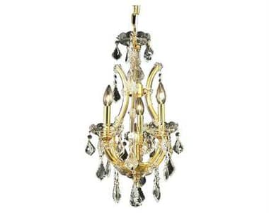 Elegant Lighting Maria Theresa 12" Wide 4-Light Gold Clear Crystal Candelabra Chandelier EG2800D12G