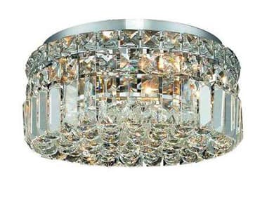 Elegant Lighting Maxime 12" Chrome Clear Crystal Drum Flush Mount EG2030F12C