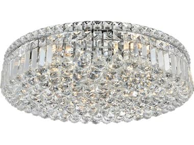 Elegant Lighting Maxime 24" Chrome Clear Crystal Drum Flush Mount EG2030F24C
