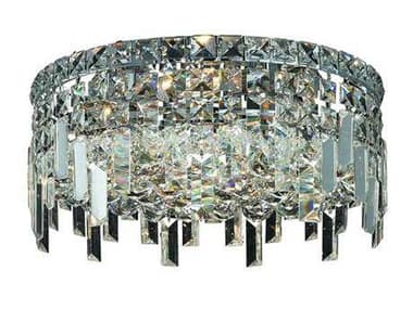 Elegant Lighting Maxime 14" Chrome Clear Crystal Drum Flush Mount EG2031F14C