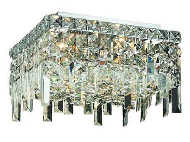 Elegant Lighting Maxime 14" Chrome Clear Crystal Flush Mount EG2033F14C
