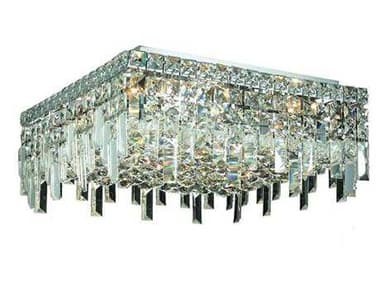 Elegant Lighting Maxime 16" Chrome Clear Crystal Flush Mount EG2033F16C