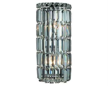 Elegant Lighting Maxime 16" Tall Chrome Clear Crystal Wall Sconce EG2030W8C