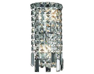 Elegant Lighting Maxime 13" Tall Chrome Clear Crystal Wall Sconce EG2031W6C