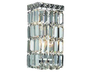 Elegant Lighting Maxime 12" Tall Chrome Clear Crystal Wall Sconce EG2032W6C
