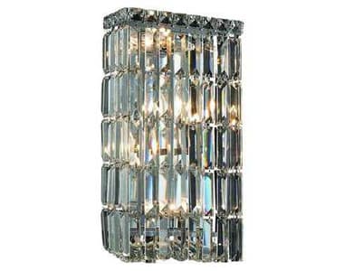 Elegant Lighting Maxime 16" Tall Chrome Clear Crystal Wall Sconce EG2032W8C