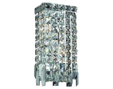 Elegant Lighting Maxime 13" Tall Chrome Clear Crystal Wall Sconce EG2033W6C