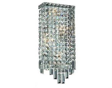 Elegant Lighting Maxime 18" Tall Chrome Clear Crystal Wall Sconce EG2033W8C