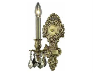 Elegant Lighting Monarch 11" Tall French Gold Crystal Wall Sconce EG9601W5FGGT