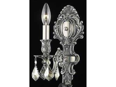 Elegant Lighting Monarch 11" Tall Pewter Gold Crystal Wall Sconce EG9601W5PWGT