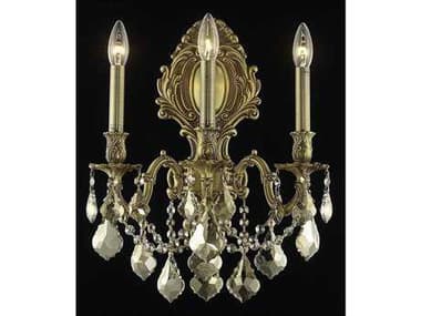 Elegant Lighting Monarch 18" Tall French Gold Crystal Wall Sconce EG9603W14FGGT