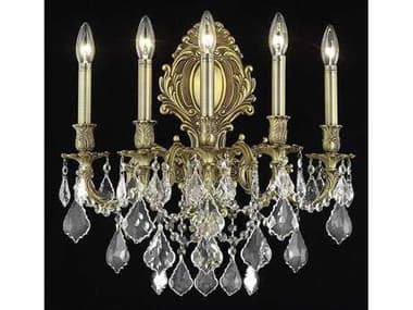 Elegant Lighting Monarch 24" Tall French Gold Clear Crystal Wall Sconce EG9605W21FG