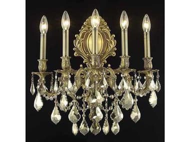 Elegant Lighting Monarch 24" Tall French Gold Crystal Wall Sconce EG9605W21FGGT
