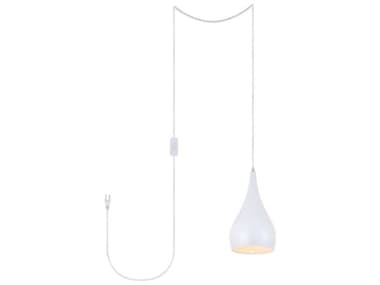 Elegant Lighting Nora 6" 1-Light White Bell Mini Pendant EGLDPG2001WH