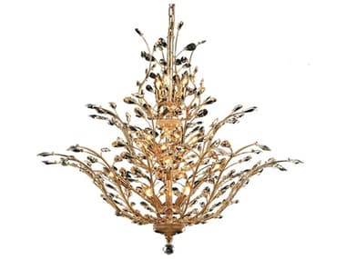 Elegant Lighting Orchid Royal Cut Gold & Crystal 18-Light 41'' Wide Chandelier EG2011G41G