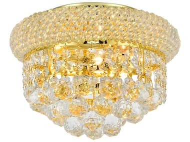 Elegant Lighting Primo 10" Gold Clear Crystal Flush Mount EG1800F10G