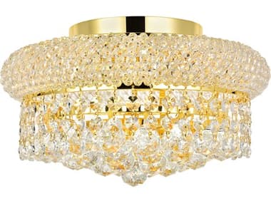 Elegant Lighting Primo 12" Gold Clear Crystal Bowl Flush Mount EG1800F12G