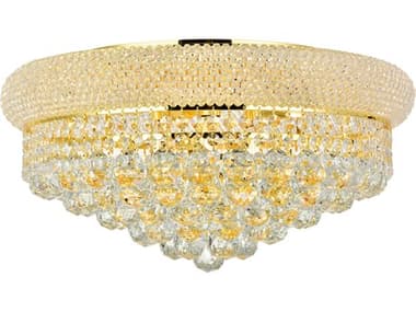 Elegant Lighting Primo 20" Gold Clear Crystal Bowl Flush Mount EG1800F20G